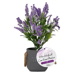 Flor artificial c/vaso plastico 29cm         cx:00024