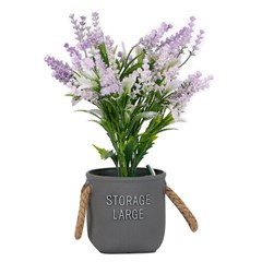 Flor artificial c/vaso plastico 29cm         cx:00024