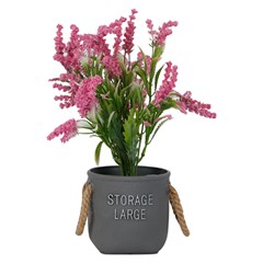 Flor artificial c/vaso plastico 29cm         cx:00024