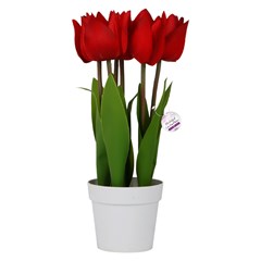 Flor artificial c/vaso plastico 29cm         cx:00024