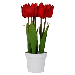 Flor artificial c/vaso plastico 29cm         cx:00024