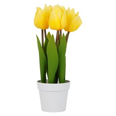 Flor artificial c/vaso plastico 29cm         cx:00024