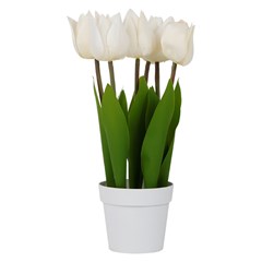 Flor artificial c/vaso plastico 29cm         cx:00024