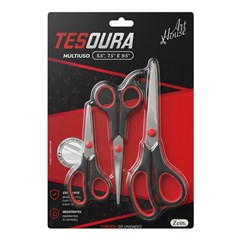 Tesoura black multiuso 9,5, 7,5 e 5,5      cx:00036