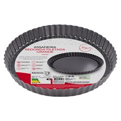 Forma filetada fdo removivel 26cm            cx:036