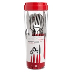Talher pote c/17pcs vermelho                 cx:00024