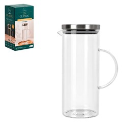 Jarra de vidro boro 1,3l classic tpa inox        cx:012