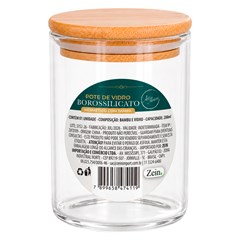Pote de vidro boro red 200ml tpa bambu       cx:048