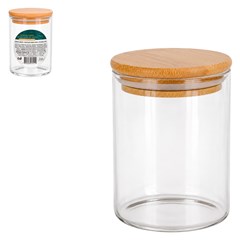 Pote de vidro boro red 200ml tpa bambu       cx:048