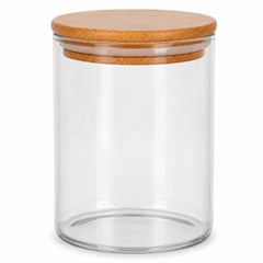 Pote de vidro boro red 600ml tpa bambu       cx:036