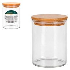 Pote de vidro boro red 600ml tpa bambu       cx:036