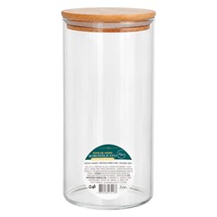 Pote de vidro boro red 900ml tpa bambu       cx:024