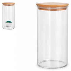 Pote de vidro boro red 900ml tpa bambu       cx:024