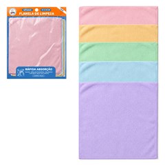 Toalha microfibra 30x30cm 5pcs color         cx:032