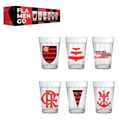 Copo de vidro americano 190ml 6pcs flamengo     cx:008