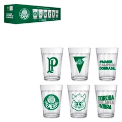 Copo de vidro americano 190ml 6pcs palmeiras    cx:008