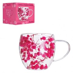 Caneca boro 250ml parede dupla camelia prima cx:024