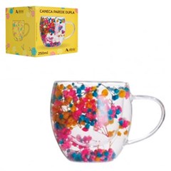 Caneca boro 250ml parede dupla camelia verao cx:024