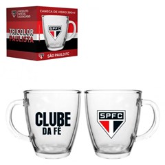 Caneca de vidro 380ml conica sao paulo          cx:048