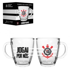 Caneca de vidro 380ml conica corinthians        cx:048