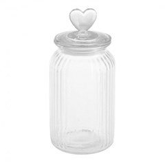 Pote vidro 1,25l coracao c/tpa hermetica cor cx:012