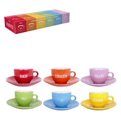 Conjunto de xicaras cafe de ceramica 140ml 12pcs momentos      cx:012