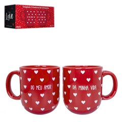 Conjunto de canecas de ceramicas 220ml 2pcs amor e vida         cx:018