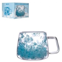 Caneca boro 200ml parede dupla flores secas  cx:048