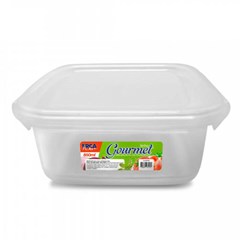Pote plast 850ml quad c/trava transp         cx:012