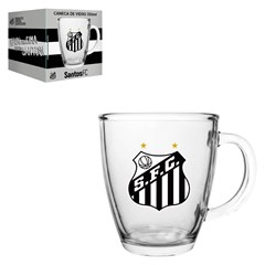 Caneca vidro 380ml conica santos             cx:048
