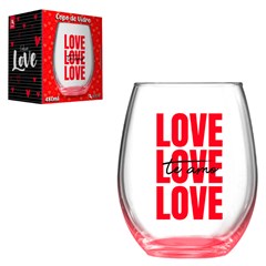 Copo vidro 480ml caixa presente amor te amo  cx:024