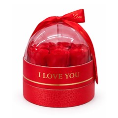 Porta joia p/presente com flor 12cm cupido vermelho cx:050