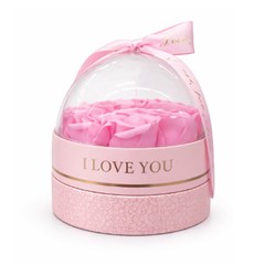 Porta joia p/presente com flor 12cm cupido rosa cx:050