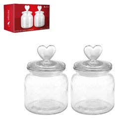 Cj potes vidro 650ml 2 pcs tpa coracao       cx:012