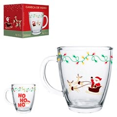 CANECA VIDRO 350ML NATAL TRENO CONICA        CX:048