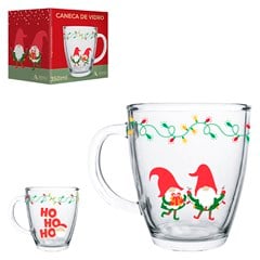 CANECA VIDRO 350ML NATAL DUENDES CONICA      CX:048