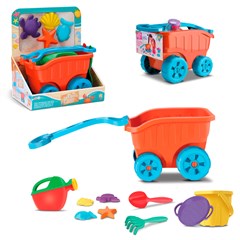 Carrinho de praia menino cor abobora 40cm re cx:00002