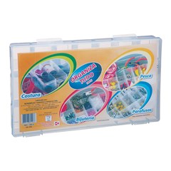Organizador plast 30x19,5x4,8cm 16 div transp   cx:0012